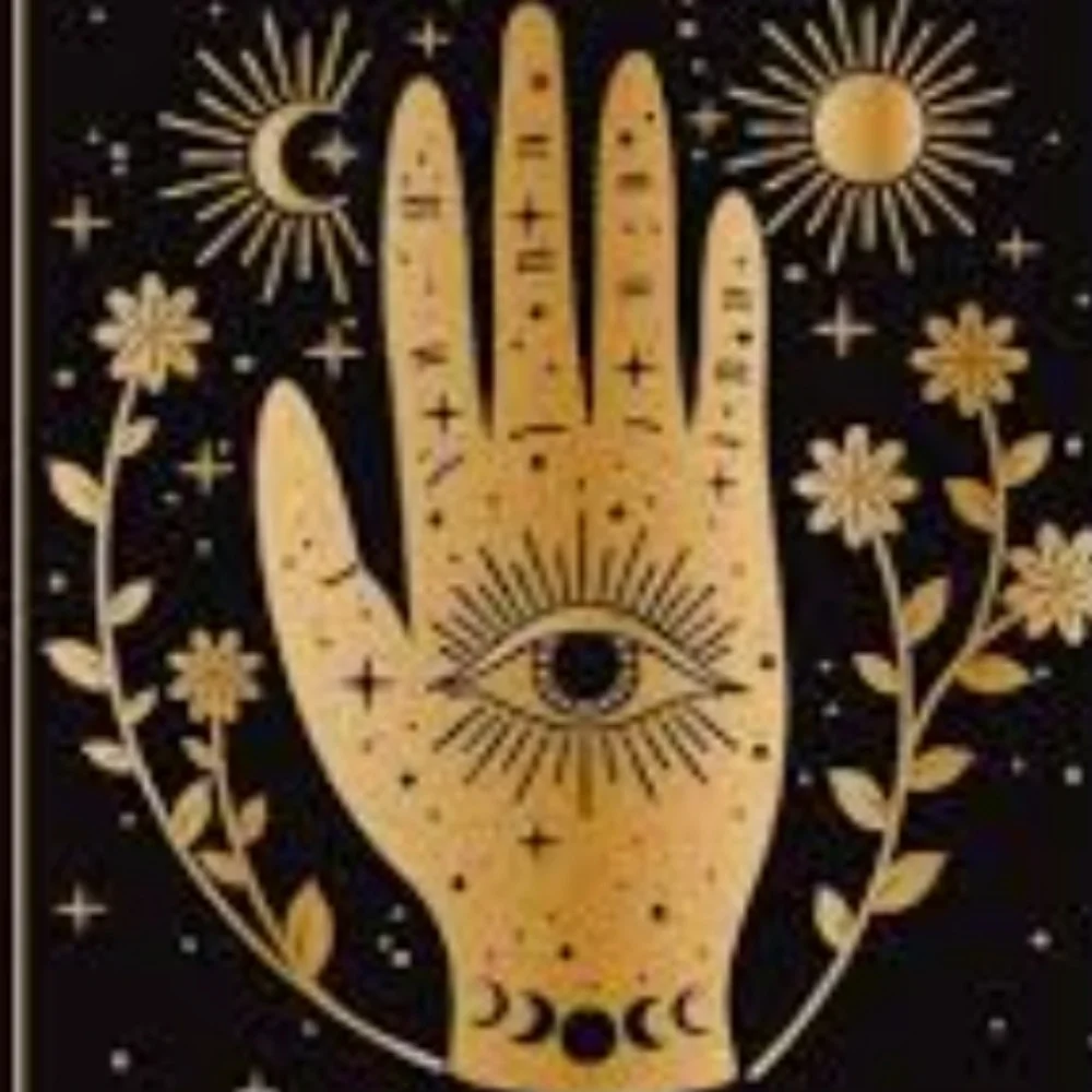 Issac Mizrahi Halloween Tarot Card Fabric Tablecloth Mystic Eye Skull Cat Moon